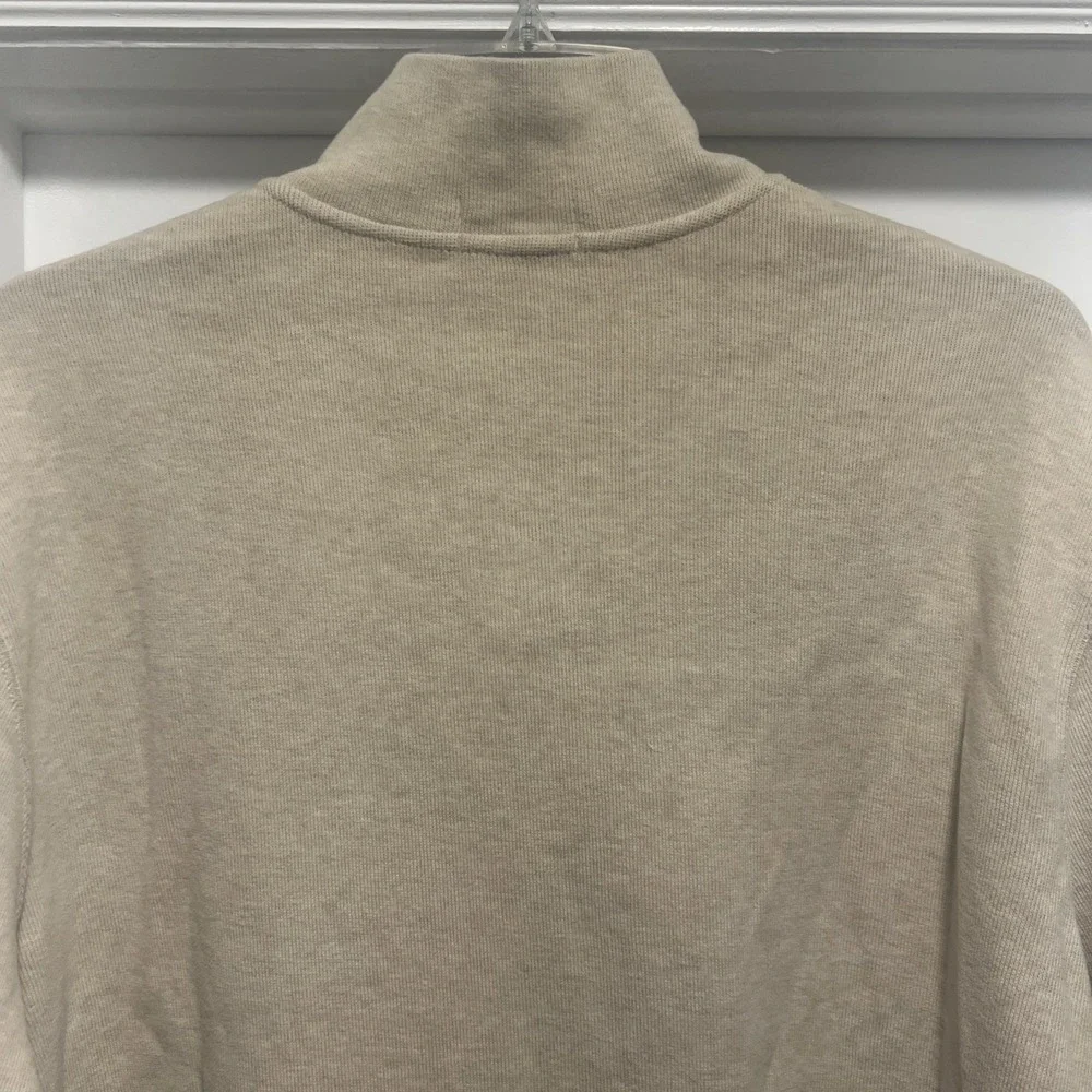 Polo Ralph Lauren Sweater Men's XXL Oatmeal 1/4 Zip Pullover Pony Logo